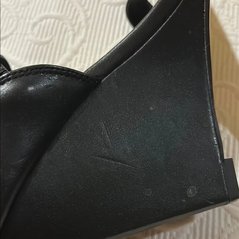 JustFab Black Elegant Wedge Heels with Ankle Strap. Size 8.5